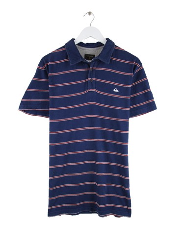 Quiksilver stripe polo blau - stripe, l